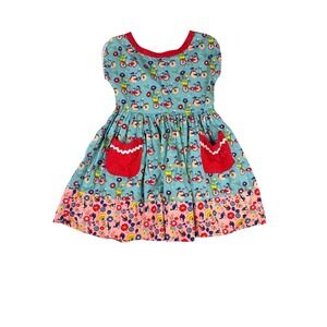 Little Miss Marmalade Girls Dress Size 8 Bike Floral Pocket